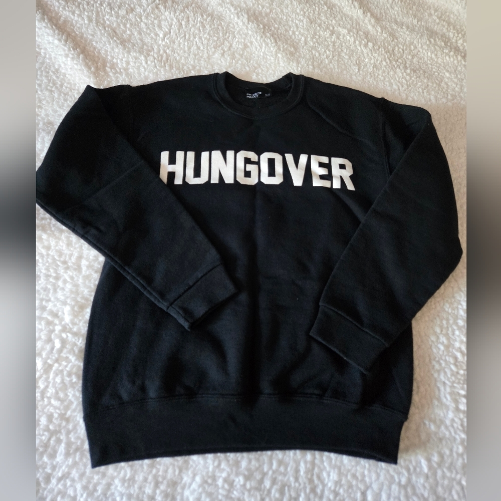 Private Party Hungover Black Sweatshirt Size XS Pullover Sweater
